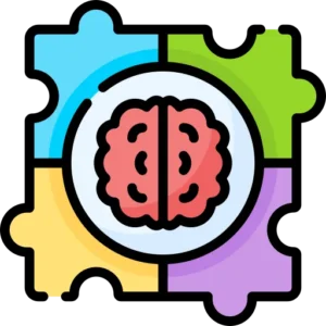 Gráfico de rompecabezas y cerebro